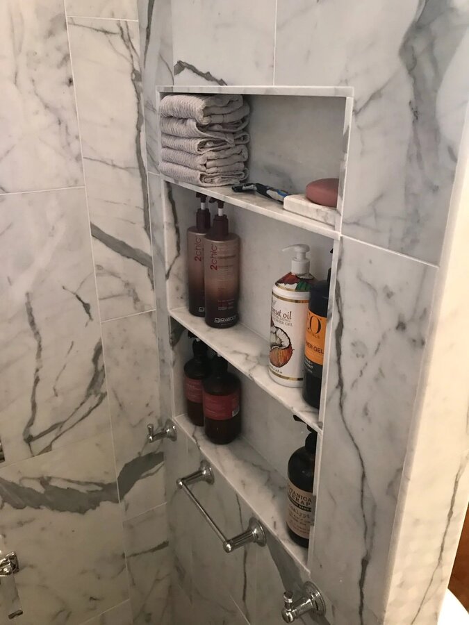 shower shelf installation